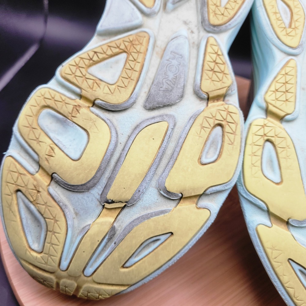 Hoka Bondi 8 Womens Running Shoes White Mint Green Yellow 1127952 BDBSO Size 9.5 - Picture 11 of 11
